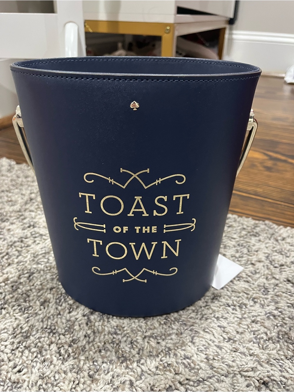 kate spade navy and gold Toast of the Town Accent Bin